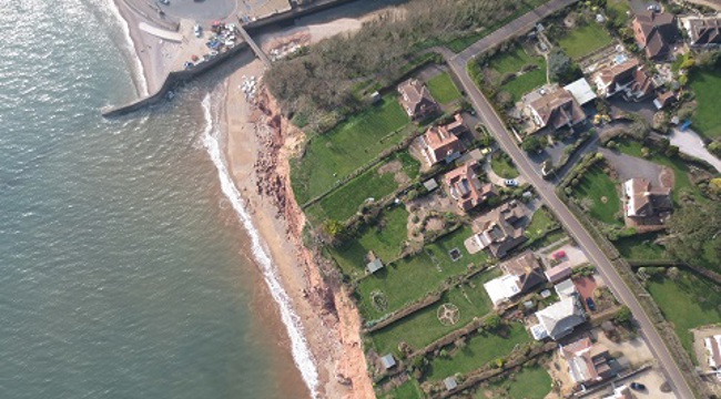 Sidmouth aerial drone picture.