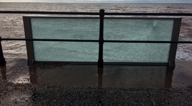Statement: Glass splash panel on Sidmouth esplanade subjected to criminal damage