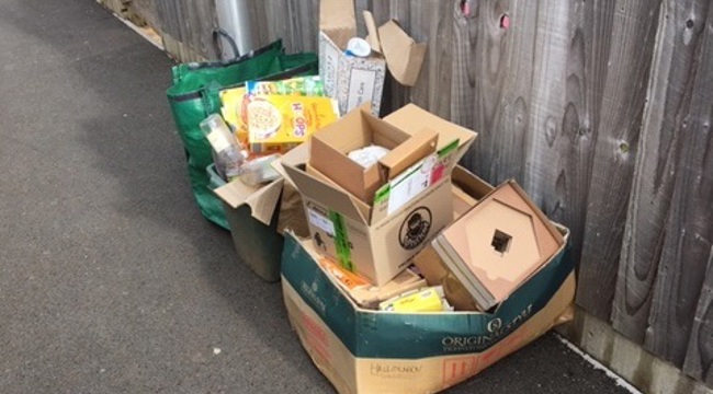 Boxes of cardboard