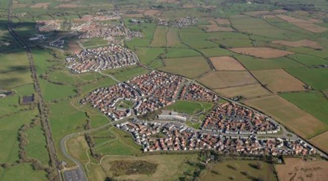Aerial view of Cranbrook, Devon. Credit Still Imaging