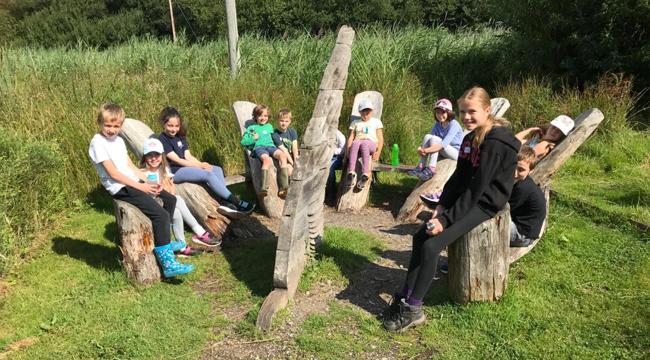 On the star gazing seats at Seaton Wetlands