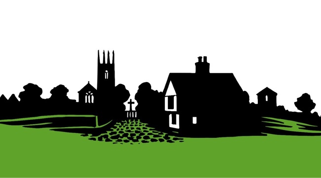 Broadclyst Neighbourhood Plan image with black silhouette of parish