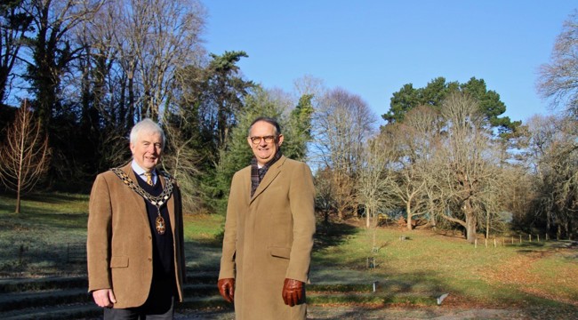 Cllr Chris Lockyear, Chair of Sidmouth Town Council with Christopher Holland, Town Clerk