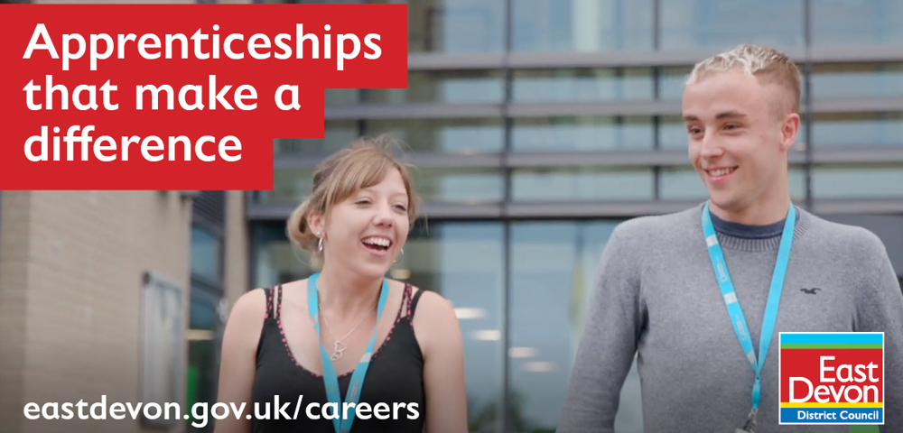 Two East Devon District Council apprentices 