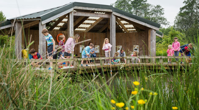 Visitors enjoying Seaton Wetlands