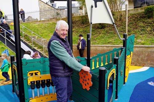 Councillor Geoff Jung EDDC’s portfolio holder coast, country, and environment at the Beer Jubilee Play Park, March 2024