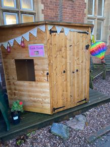 Photo of the sensory shed / reading space.