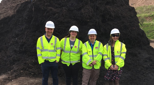 Photo of Lou Hodges with colleagues from the Recycling and Waste team 