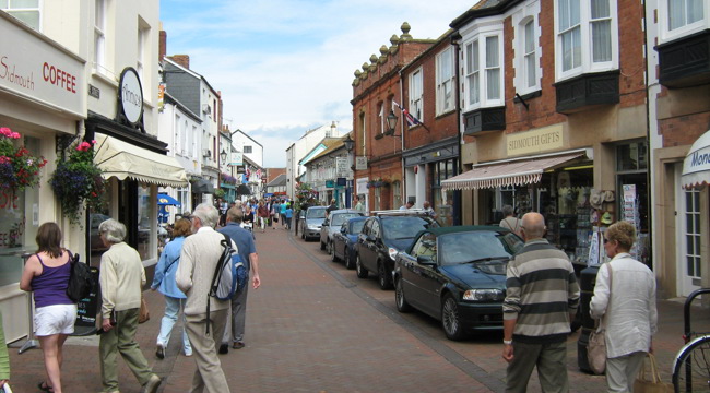Shoppers in Sidmouth 