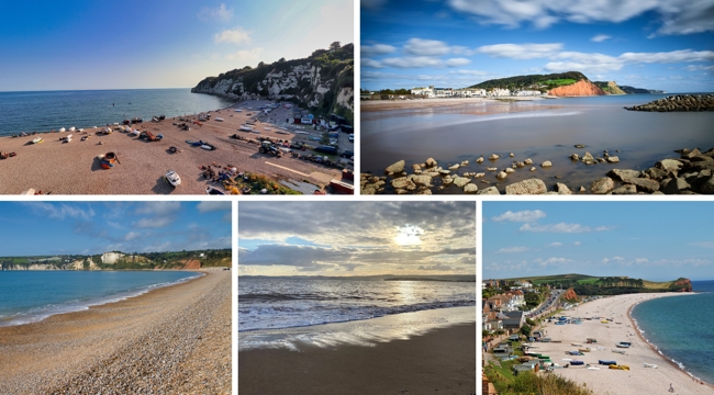 Photos of the beaches at Beer, Sidmouth, Seaton, Exmouth and Budleigh Salterton
