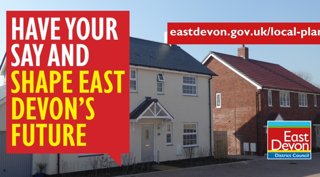 Have your say and shape East Devon's future. Photo of new houses. eastdevon.gov.uk/local-plan