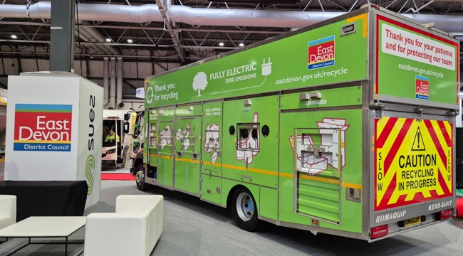 One of EDDC's new fully electric recycling vehicles (Romaquip RQ-E lorry).