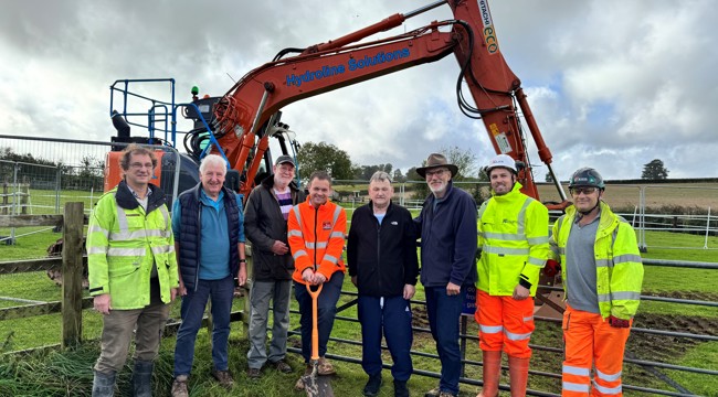 Groundbreaking ceremony as Feniton Flood Alleviation work starts