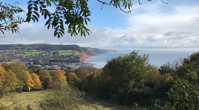View of cliffs and coastline