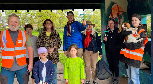 Photo of the project's supporters at the Phear Park shelter