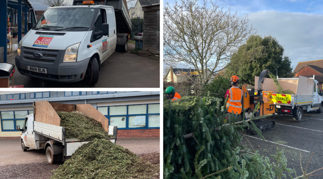 EDDC drops of chippings, made from Cranbrook residents' old 2022 Christmas trees, to help St Martin’s Primary School. Credit: EDDC 