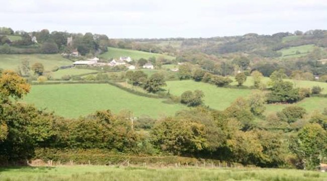 A photo of the fields around Luppitt