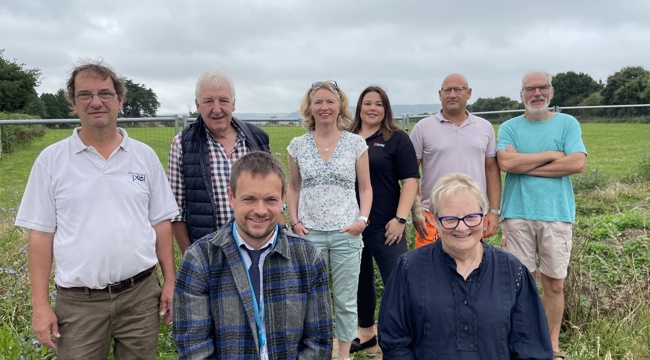 Councillors, engineers and community engagement representatives near Green Lane, Feniton